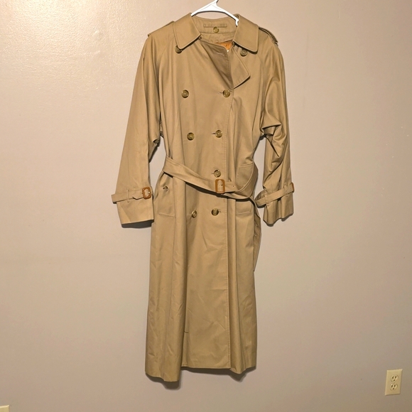 Burberrys Women's Tan Long Belted Coat Size 10 Long - Picture 1 of 7